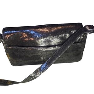 Pelle Studio Wilson's Leather Shimmer Black Snakeskin print